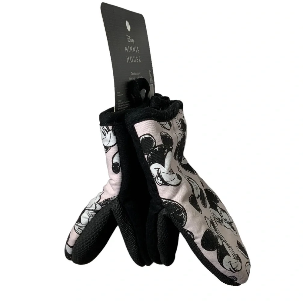 Disney Oven Mitts 2 Pack Mickey Minnie Mouse Oversized Mini Mitts Black Pink